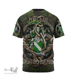 ScotsTee Shop Irish Mallin or O Mallan Coat of Arms Irish T Shirt Family Crest Irish Is My Root T Shirt