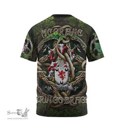 ScotsTee Shop Irish McGrane or McGrann Coat of Arms Irish T Shirt Family Crest Irish Is My Root T Shirt