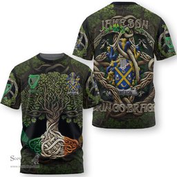 ScotsTee Shop Irish Jameson Coat of Arms Irish T Shirt Family Crest Irish Is My Root T Shirt