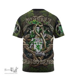 ScotsTee Shop Irish McGarry or Garry Coat of Arms Irish T Shirt Family Crest Irish Is My Root T Shirt