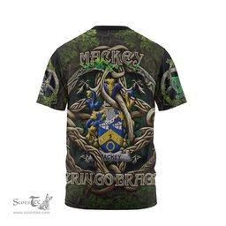 ScotsTee Shop Irish Mackey Coat of Arms Irish T Shirt Family Crest Irish Is My Root T Shirt