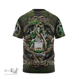 ScotsTee Shop Irish Lennon or O Lennon Coat of Arms Irish T Shirt Family Crest Irish Is My Root T Shirt
