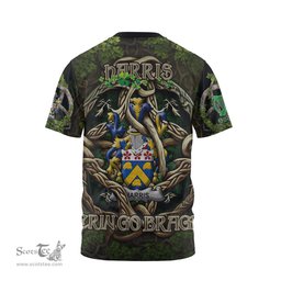 ScotsTee Shop Irish Harris Coat of Arms Irish T Shirt Family Crest Irish Is My Root T Shirt