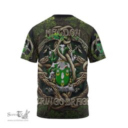 ScotsTee Shop Irish Meldon or Muldoon Coat of Arms Irish T Shirt Family Crest Irish Is My Root T Shirt