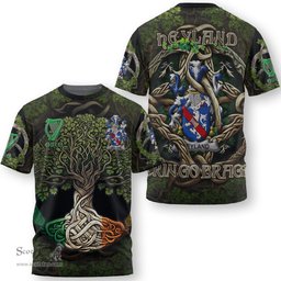 ScotsTee Shop Irish Heyland Coat of Arms Irish T Shirt Family Crest Irish Is My Root T Shirt