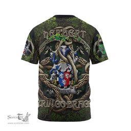 ScotsTee Shop Irish Herbert Coat of Arms Irish T Shirt Family Crest Irish Is My Root T Shirt