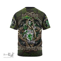 ScotsTee Shop Irish Holmes Coat of Arms Irish T Shirt Family Crest Irish Is My Root T Shirt