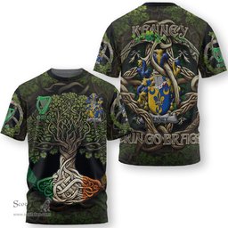 ScotsTee Shop Irish Kenney or O Kenny Coat of Arms Irish T Shirt Family Crest Irish Is My Root T Shirt