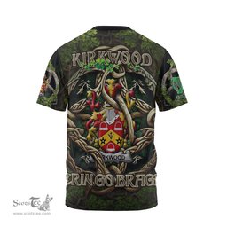 ScotsTee Shop Irish Kirkwood Coat of Arms Irish T Shirt Family Crest Irish Is My Root T Shirt