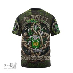 ScotsTee Shop Irish Kilkelly or Killikelly Coat of Arms Irish T Shirt Family Crest Irish Is My Root T Shirt