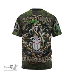 ScotsTee Shop Irish McAlindon or McAlindem Coat of Arms Irish T Shirt Family Crest Irish Is My Root T Shirt