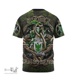 ScotsTee Shop Irish McEniry or McEnery Coat of Arms Irish T Shirt Family Crest Irish Is My Root T Shirt