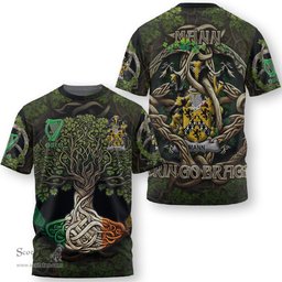 ScotsTee Shop Irish Mann Coat of Arms Irish T Shirt Family Crest Irish Is My Root T Shirt