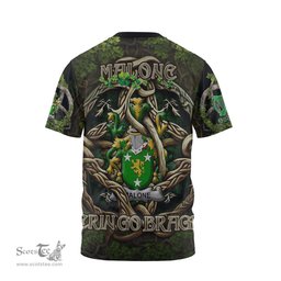 ScotsTee Shop Irish Malone or O Malone Coat of Arms Irish T Shirt Family Crest Irish Is My Root T Shirt