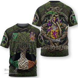 ScotsTee Shop Irish Lacy or De Lacy Coat of Arms Irish T Shirt Family Crest Irish Is My Root T Shirt