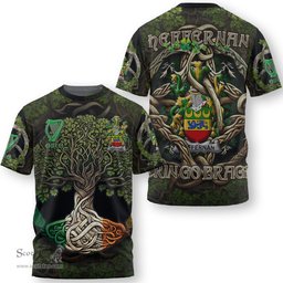 ScotsTee Shop Irish Heffernan or O Heffernan Coat of Arms Irish T Shirt Family Crest Irish Is My Root T Shirt
