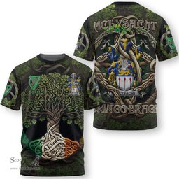 ScotsTee Shop Irish McLysacht or Lysacht Coat of Arms Irish T Shirt Family Crest Irish Is My Root T Shirt