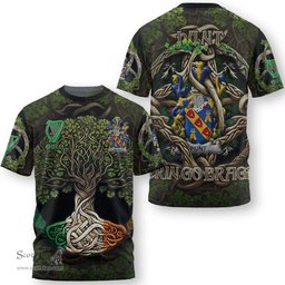 ScotsTee Shop Irish Hunt Coat of Arms Irish T Shirt Family Crest Irish Is My Root T Shirt