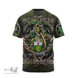 ScotsTee Shop Irish McGuiness or McGenis Coat of Arms Irish T Shirt Family Crest Irish Is My Root T Shirt