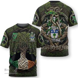 ScotsTee Shop Irish Kidd Coat of Arms Irish T Shirt Family Crest Irish Is My Root T Shirt