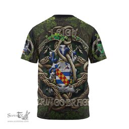 ScotsTee Shop Irish Leigh or McLaeghis Coat of Arms Irish T Shirt Family Crest Irish Is My Root T Shirt