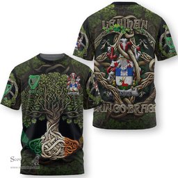 ScotsTee Shop Irish Lenihan or O Lenaghan Coat of Arms Irish T Shirt Family Crest Irish Is My Root T Shirt