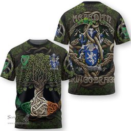 ScotsTee Shop Irish Meredith Coat of Arms Irish T Shirt Family Crest Irish Is My Root T Shirt