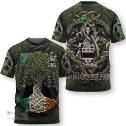 ScotsTee Shop Irish Lill Coat of Arms Irish T Shirt Family Crest Irish Is My Root T Shirt