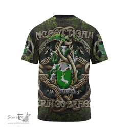 ScotsTee Shop Irish McGettigan or Gethin Coat of Arms Irish T Shirt Family Crest Irish Is My Root T Shirt