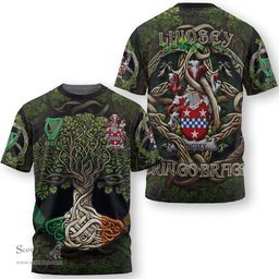 ScotsTee Shop Irish Lindsey Coat of Arms Irish T Shirt Family Crest Irish Is My Root T Shirt