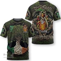 ScotsTee Shop Irish Titmarsh Coat of Arms Irish T Shirt Family Crest Irish Is My Root T Shirt