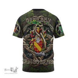 ScotsTee Shop Irish Ormesby Coat of Arms Irish T Shirt Family Crest Irish Is My Root T Shirt