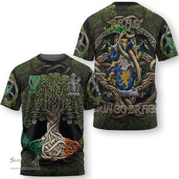 ScotsTee Shop Irish Read Coat of Arms Irish T Shirt Family Crest Irish Is My Root T Shirt