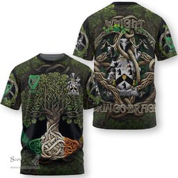 ScotsTee Shop Irish Whight Coat of Arms Irish T Shirt Family Crest Irish Is My Root T Shirt