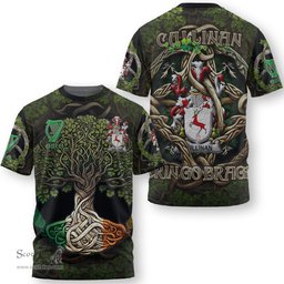 ScotsTee Shop Irish Cullinan or O Cullinane Coat of Arms Irish T Shirt Family Crest Irish Is My Root T Shirt