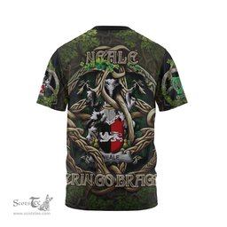 ScotsTee Shop Irish Neale Coat of Arms Irish T Shirt Family Crest Irish Is My Root T Shirt