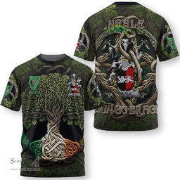 ScotsTee Shop Irish Neale Coat of Arms Irish T Shirt Family Crest Irish Is My Root T Shirt