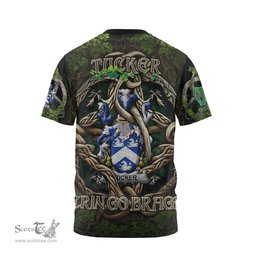 ScotsTee Shop Irish Tucker Coat of Arms Irish T Shirt Family Crest Irish Is My Root T Shirt