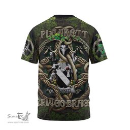 ScotsTee Shop Irish Plunkett Coat of Arms Irish T Shirt Family Crest Irish Is My Root T Shirt