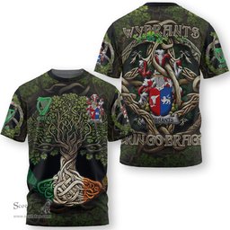 ScotsTee Shop Irish Wybrants Coat of Arms Irish T Shirt Family Crest Irish Is My Root T Shirt