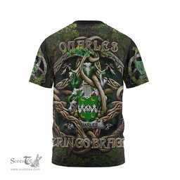 ScotsTee Shop Irish Quarles Coat of Arms Irish T Shirt Family Crest Irish Is My Root T Shirt