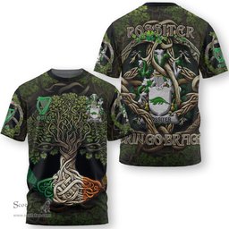 ScotsTee Shop Irish Rossiter Coat of Arms Irish T Shirt Family Crest Irish Is My Root T Shirt
