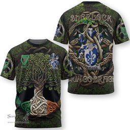 ScotsTee Shop Irish Sherlock Coat of Arms Irish T Shirt Family Crest Irish Is My Root T Shirt