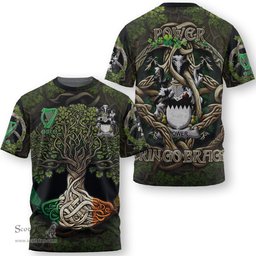 ScotsTee Shop Irish Power Coat of Arms Irish T Shirt Family Crest Irish Is My Root T Shirt
