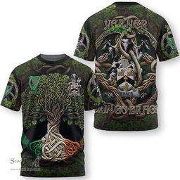 ScotsTee Shop Irish Verner Coat of Arms Irish T Shirt Family Crest Irish Is My Root T Shirt