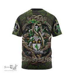 ScotsTee Shop Irish Wilson Coat of Arms Irish T Shirt Family Crest Irish Is My Root T Shirt