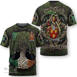 ScotsTee Shop Irish Parsons Coat of Arms Irish T Shirt Family Crest Irish Is My Root T Shirt