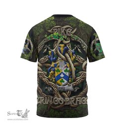 ScotsTee Shop Irish Pike Coat of Arms Irish T Shirt Family Crest Irish Is My Root T Shirt