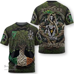 ScotsTee Shop Irish Stubber Coat of Arms Irish T Shirt Family Crest Irish Is My Root T Shirt