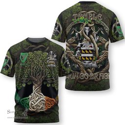 ScotsTee Shop Irish Temple Coat of Arms Irish T Shirt Family Crest Irish Is My Root T Shirt